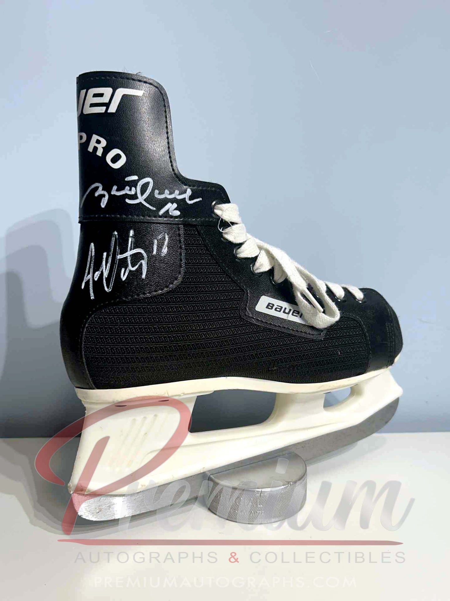 Brett Hull & Adam Oates Autographed Bauer Used Skate