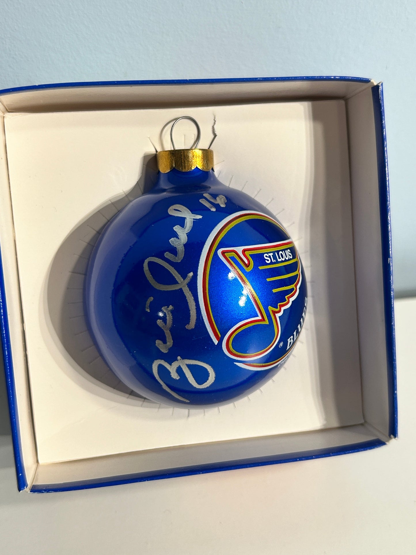 Brett Hull & Adam Oates St. Lois Blues Autographed Christmas Ornament