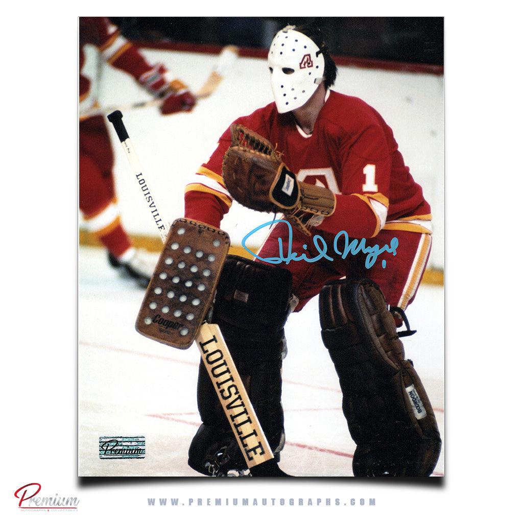 Phil Myre Atlanta Flames Autographed 8x10 Photograph Top of the Crease