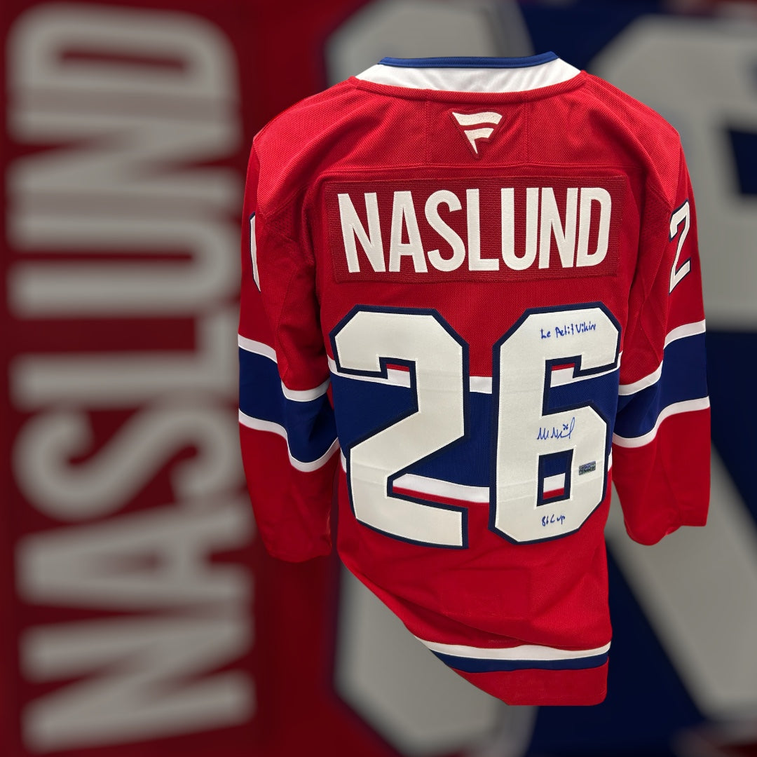 Mats Naslund Montreal Canadiens Fanatics Autographed Jersey w/ Le Petit Viking & 86 Cup Inscription