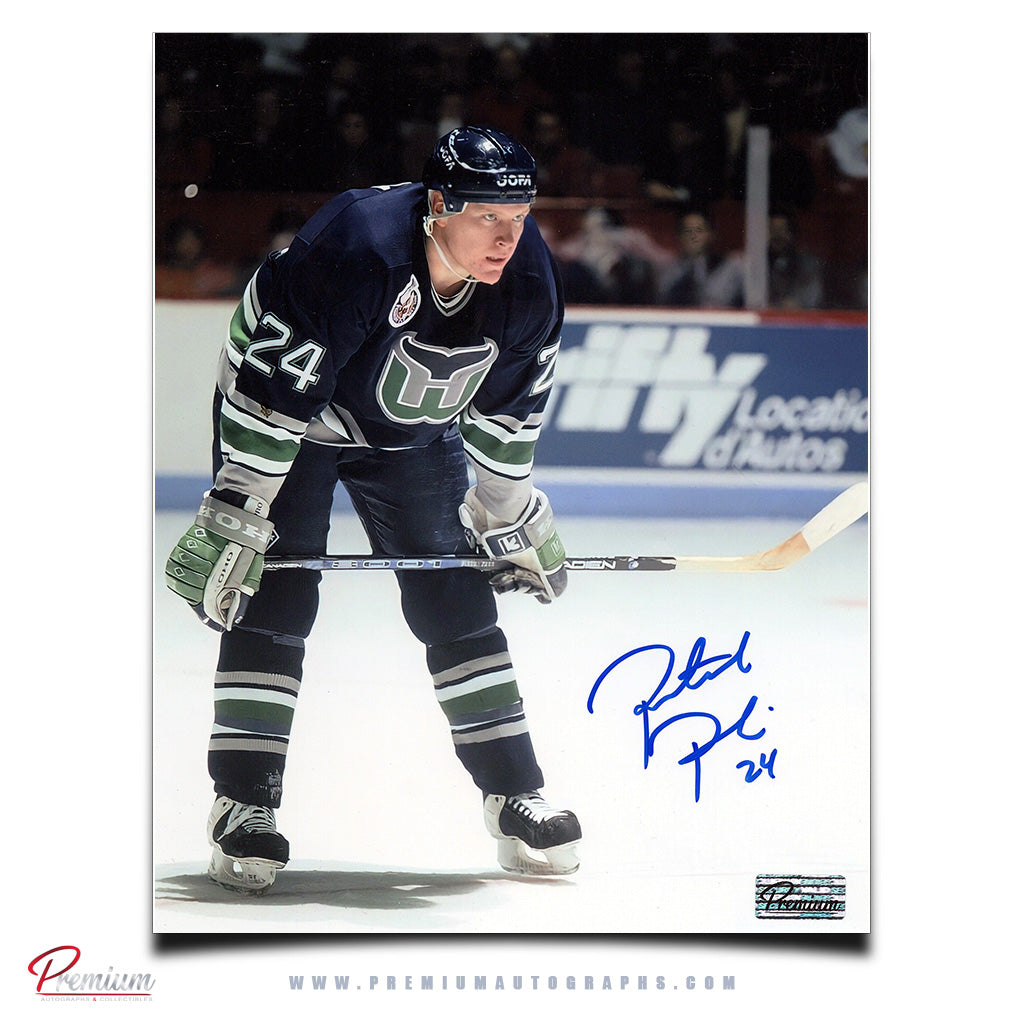 Patrick Poulin Hartford Whalers Autographed 8x10 Photograph Face Off
