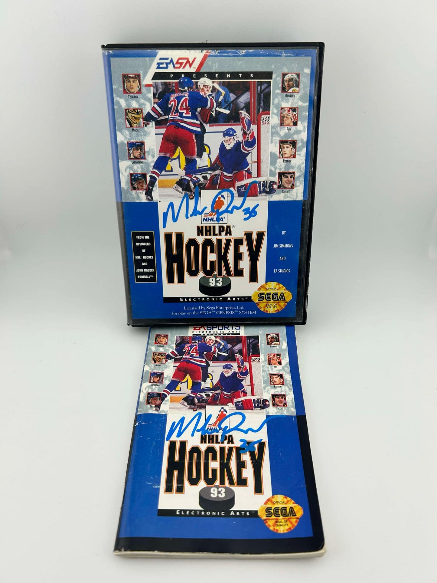 Mike Richter Autographed 1993 Sega Game (on game cover & Instructions)