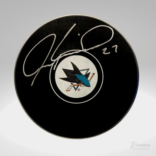Jeremy Roenick San Jose Sharks Autographed Puck w/ 513 Goals Inscription