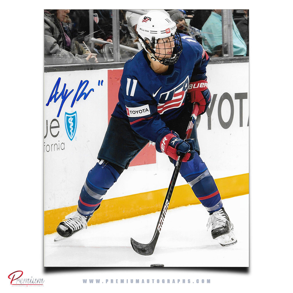 Abby Roque Team USA Autographed 8x10 Photograph Puck Along the Boards