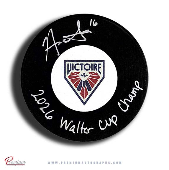 Hayley Scamurra Montreal Victoire PWHL Autographed Puck w/ 2026 Walter Cup Champion Inscription