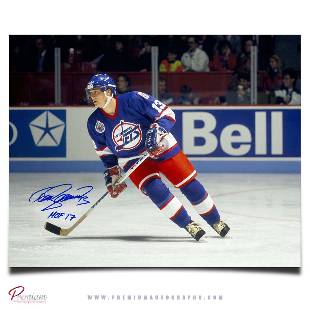Teemu Selanne Winnipeg Jets Autographed 16x20 Skating w/ HOF 14 Inscription