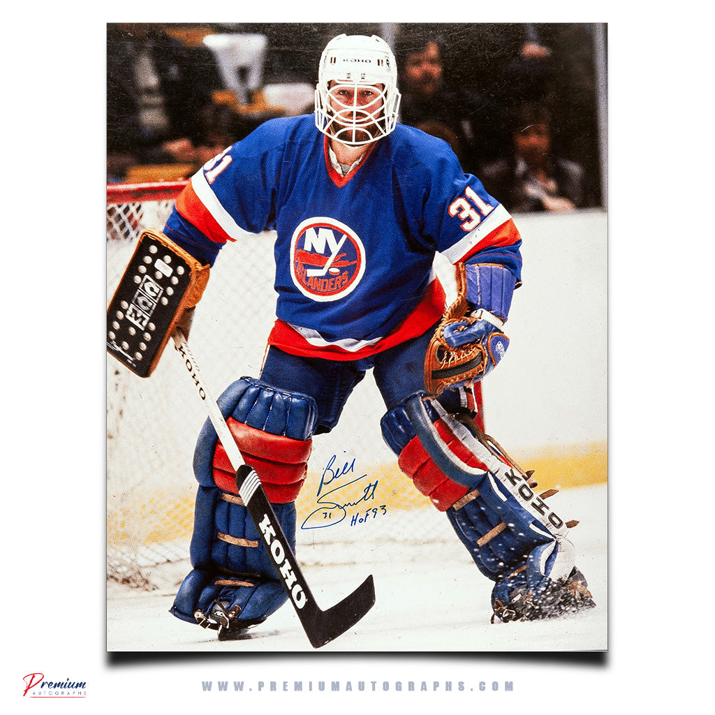 Bill Smith New York Islanders Signed 16x20 Photograph Intense w/ HOF 93 Inscription