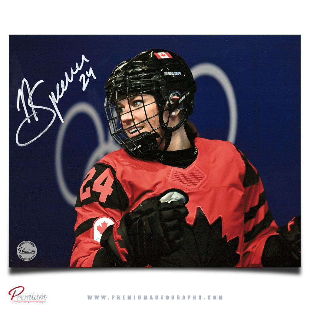 Natalie Spooner Team Canada Autographed 8x10 Photograph Olympic Close Up