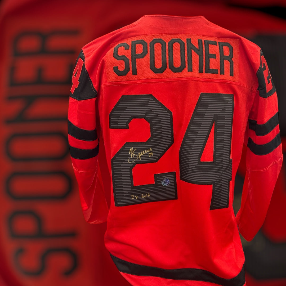 Natalie Spooner Team Canada Nike Autographed Jersey w/ 2x Gold Inscription