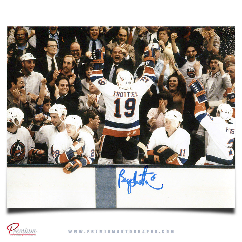 Bryan Trottier New York Islanders Autographed 8x10 Pumping of the Crowd