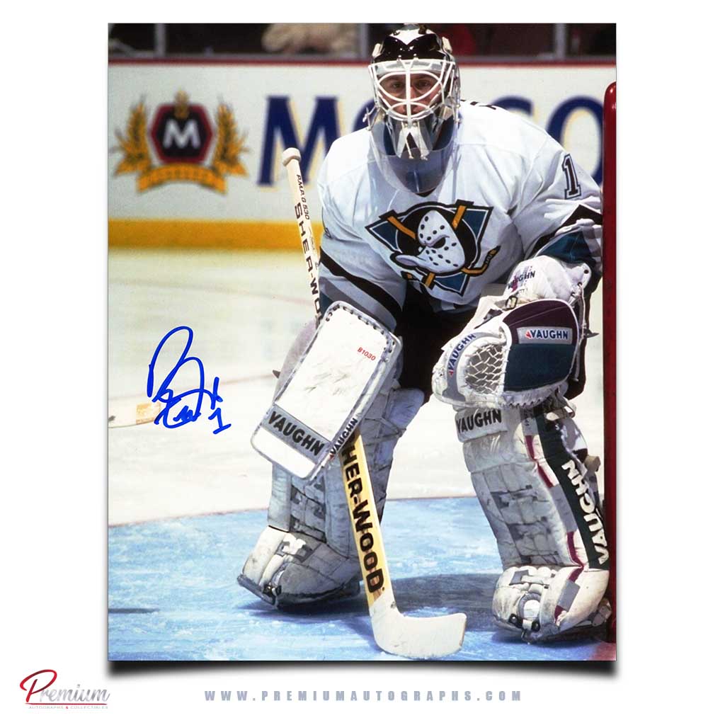 Ron Tugnutt Anaheim Ducks Signed 8x10 Photograph Focused