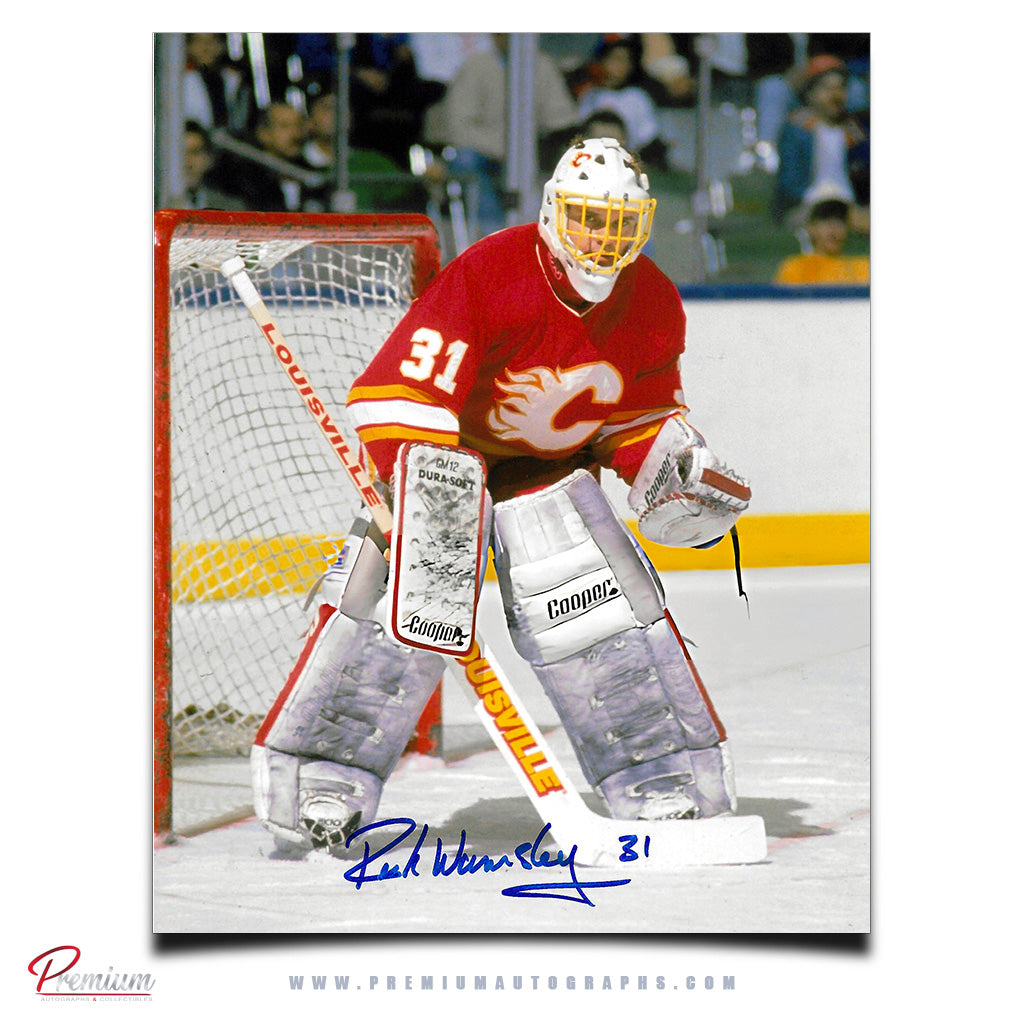 Rick Wamsley Calgary Flames Autographed 8x10 Photograph White mask