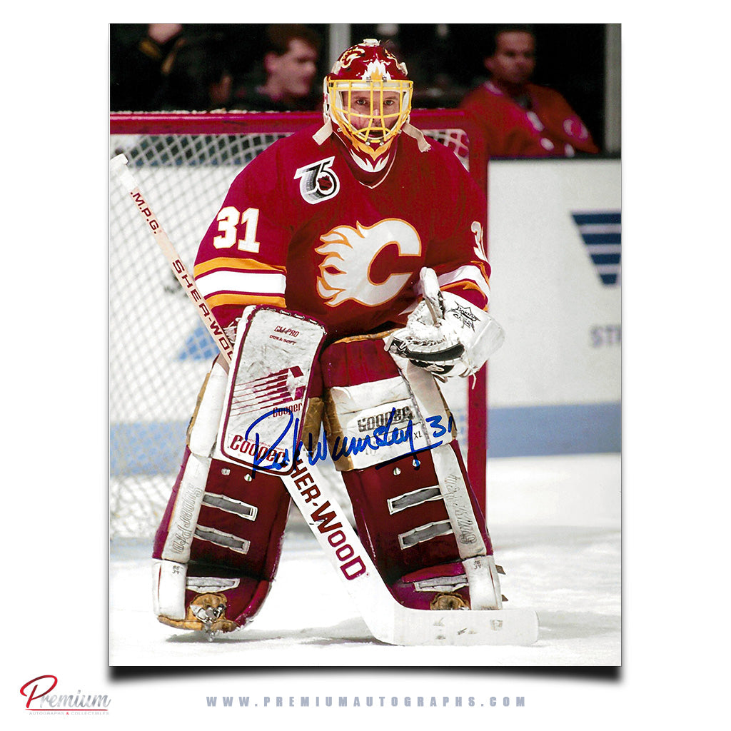 Rick Wamsley Calgary Flames Autographed 8x10 Photograph Focused