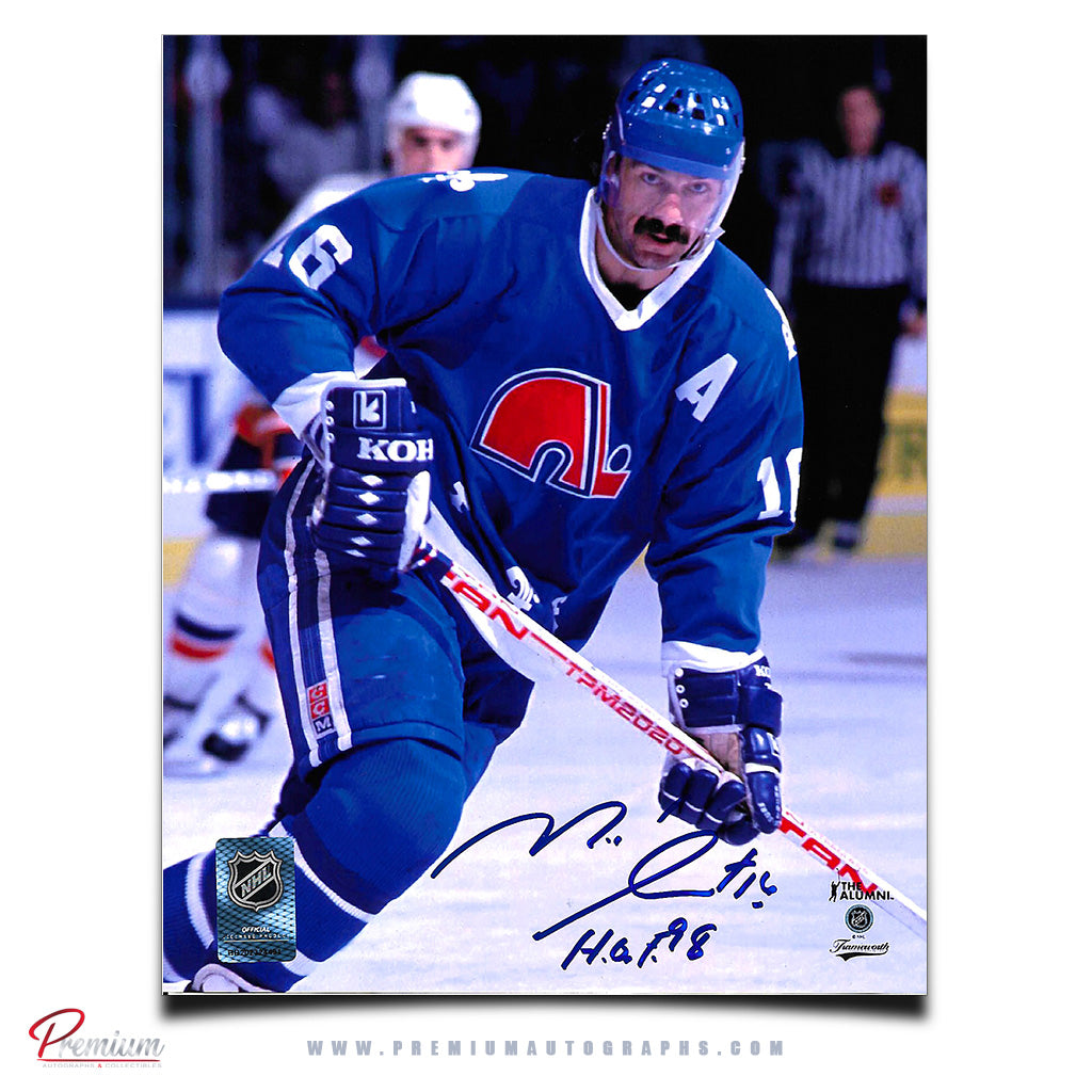 Michel Goulet Quebec Nordiques Autographed 8x10 Photograph Assistant Captain w/ HOF 98 Inscription