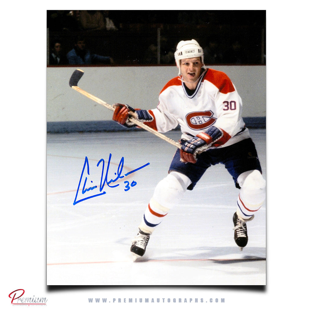 Chris Nilan Montreal Canadiens Autographed 8x10 Photograph Battling