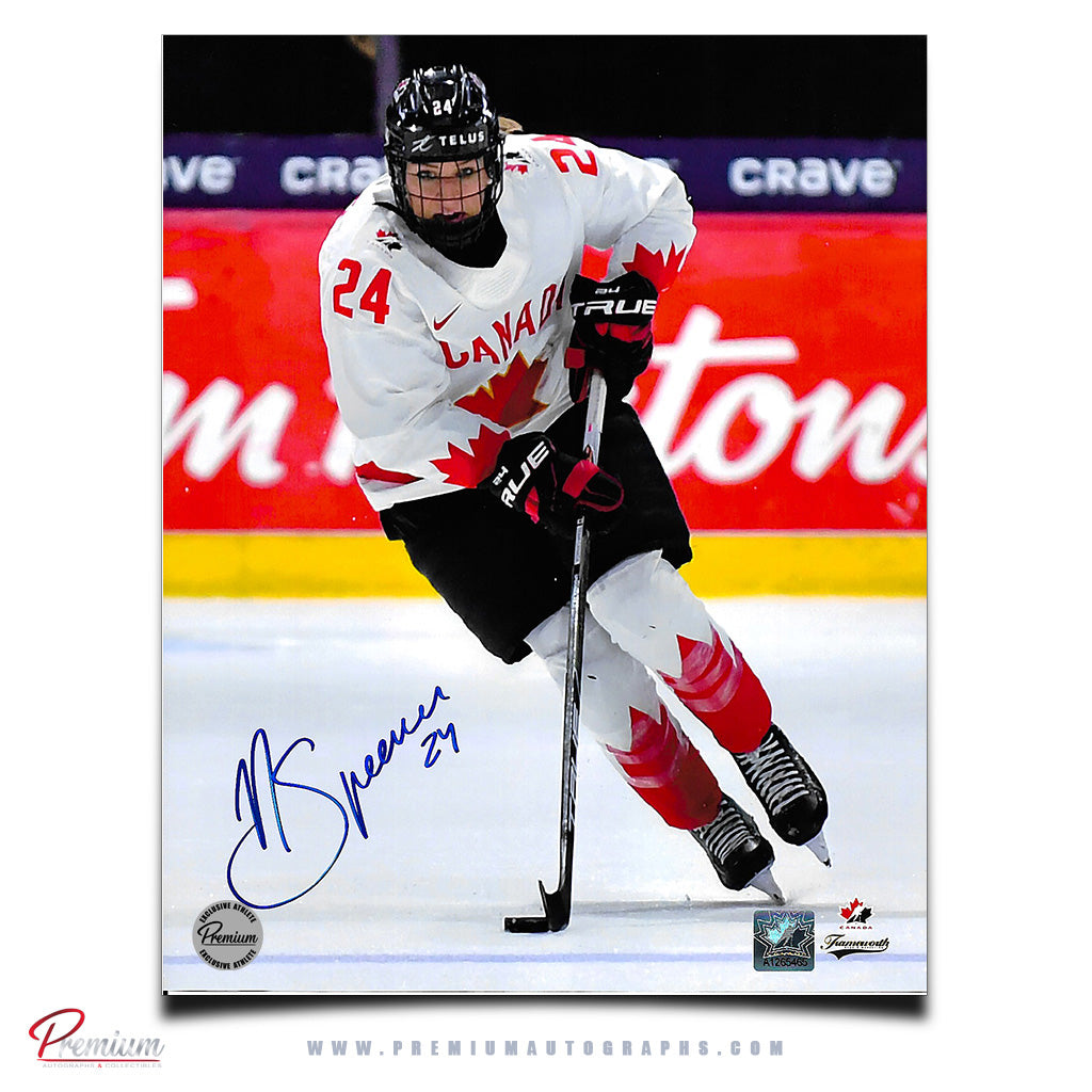 Natalie Spooner Team Canada Autographed 8x10 Photograph With the Puck