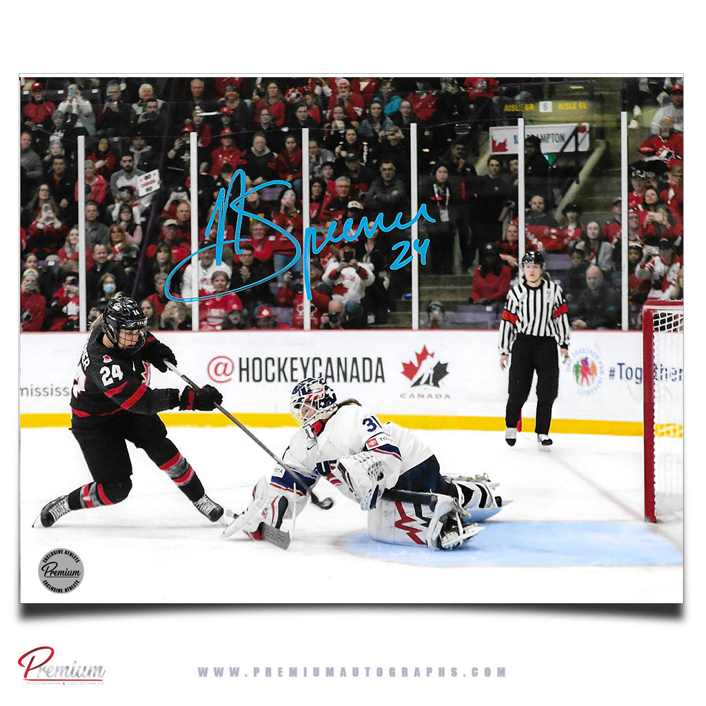 Natalie Spooner Team Canada Autographed 8x10 Photograph Break Away Chance Vs. USA