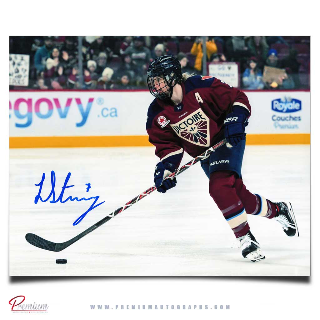 Laura Stacey Montreal Victoire PWHL Signed 8x10 Photograph On the Attack
