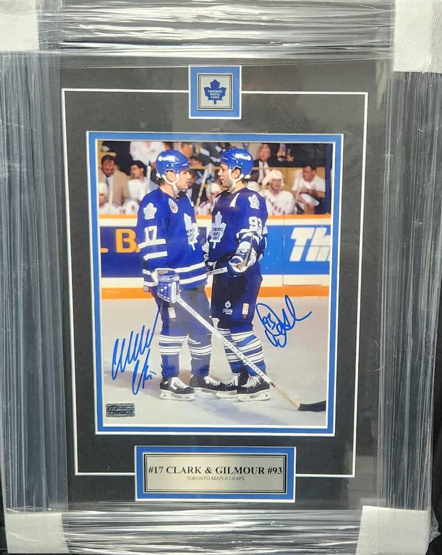 Wendel Clark & Doug Gilmour Signed & Framed Photo – Toronto Maple Leafs
