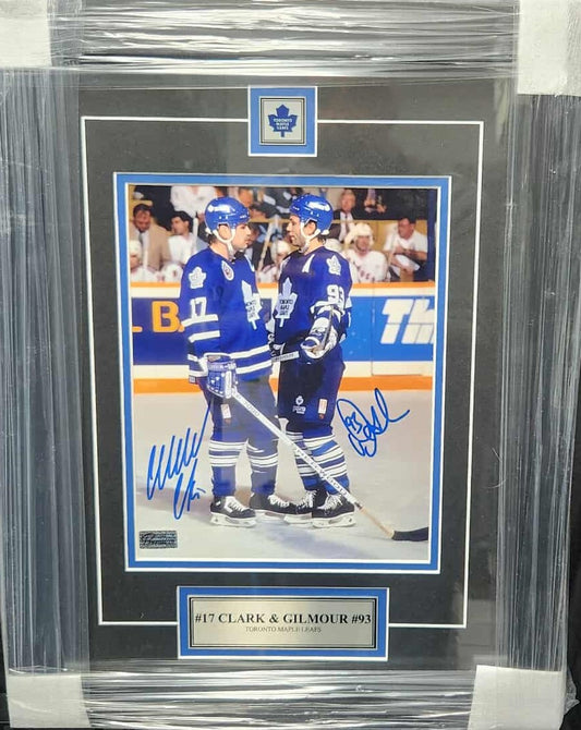 Wendel Clark & Doug Gilmour Signed & Framed Photo – Toronto Maple Leafs