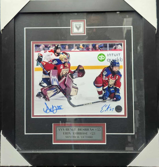 Ann-Renée Desbiens & Erin Ambrose  Signed & Framed 8x10 Photo – Montréal Victoire