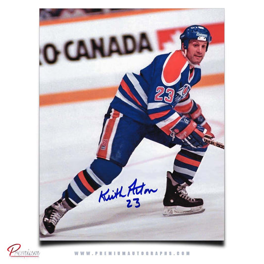 Keith Acton Edmonton Oilers Autographed 8x10 Photograph On the Attack