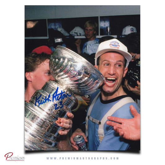 Keith Acton Edmonton Oilers Autographed 8x10 Photograph Locker Room Stanley Cup Celebration
