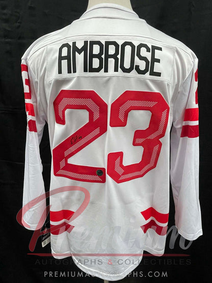 Erin Ambrose Olympic Team Canada Autographed Bauer WHITE jersey