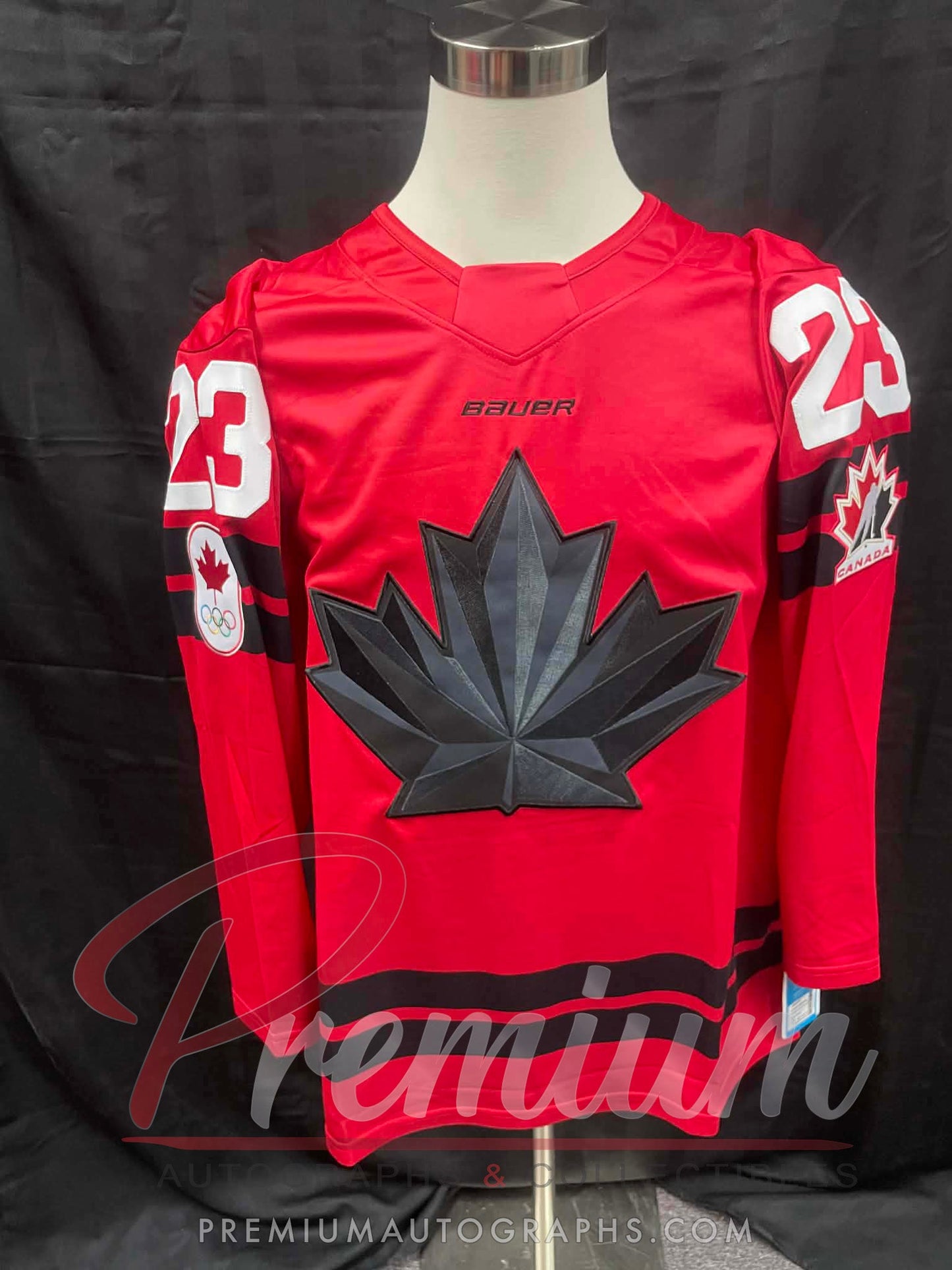 Erin Ambrose Olympic Team Canada Autographed Bauer RED jersey