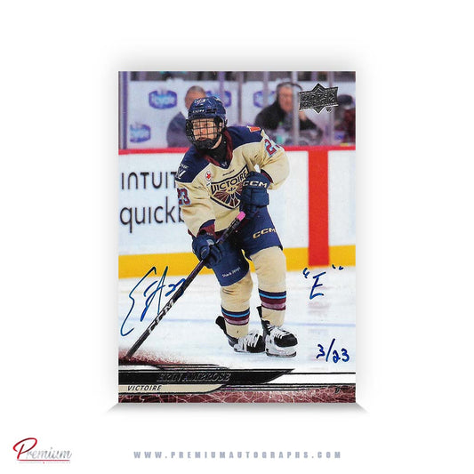 Erin Ambrose Montreal Victoire Autographed 2024-25 Upper Deck PWHL Hockey Card #21 Ltd /23 Nicknames  edn. w/ "E" Inscription