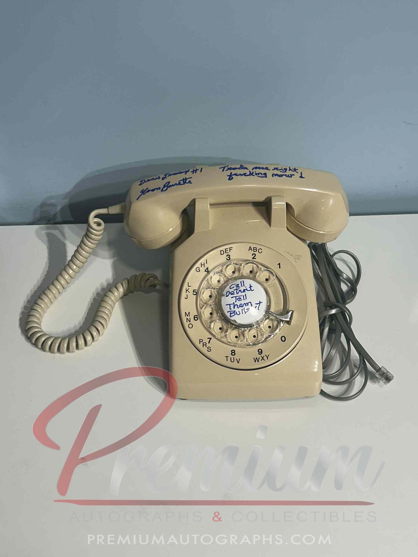 Yvon Barrette Autographed Rotary Telephone w/ "Trade me Right F****** now! Quote from the Movie Slapshot