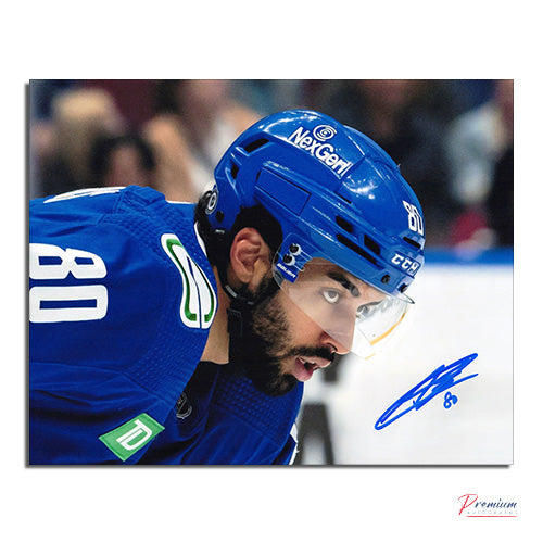 Arshdeep Bains Vancouver Canucks Signed 8x10 Photograph Close Up