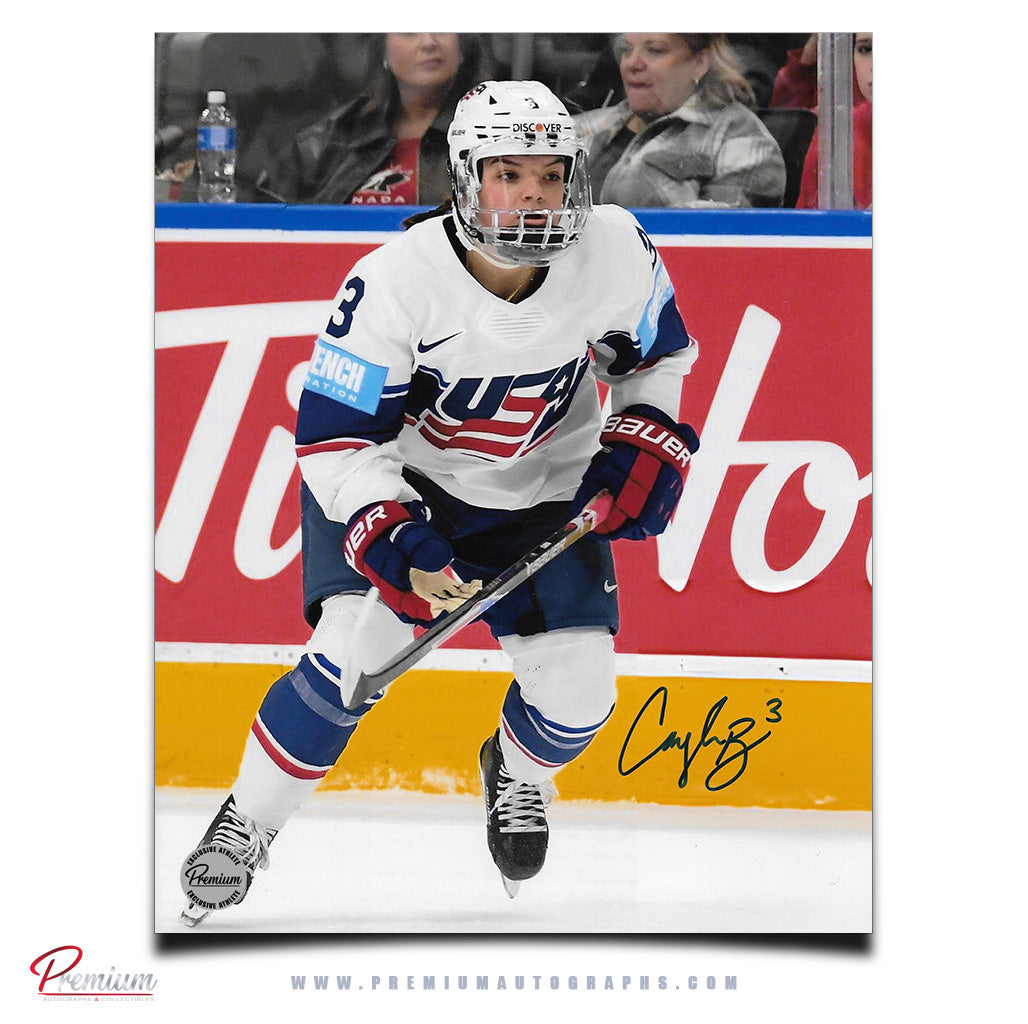 Cayla Barnes Team USA Autographed 8x10 Photograph Along the Boards