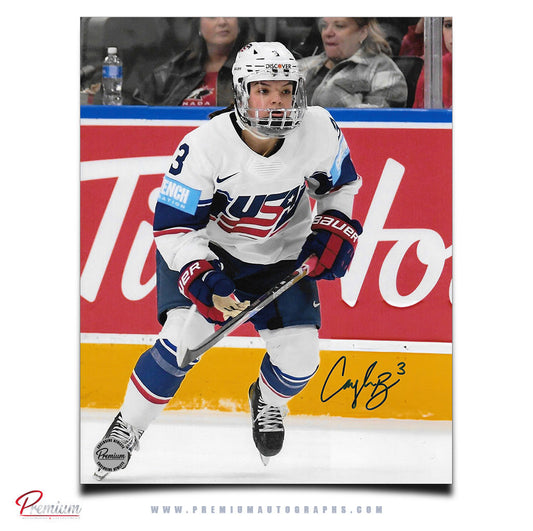 Cayla Barnes Team USA Autographed 8x10 Photograph Along the Boards