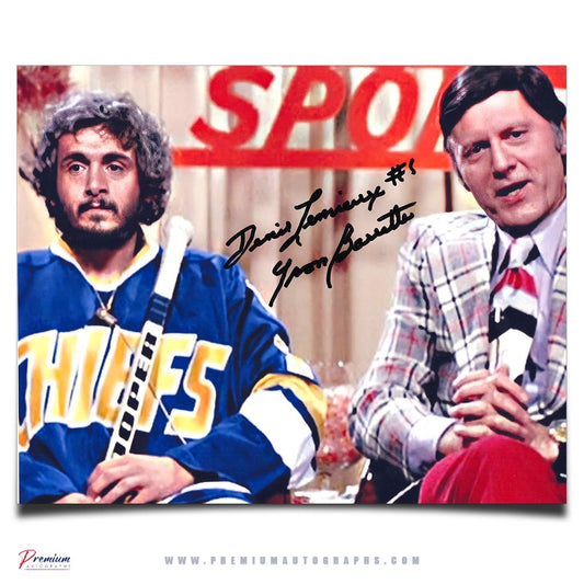 Yvon Barrette Slap Shot Charlestown Chiefs Signed 8x10 Photograph Interview