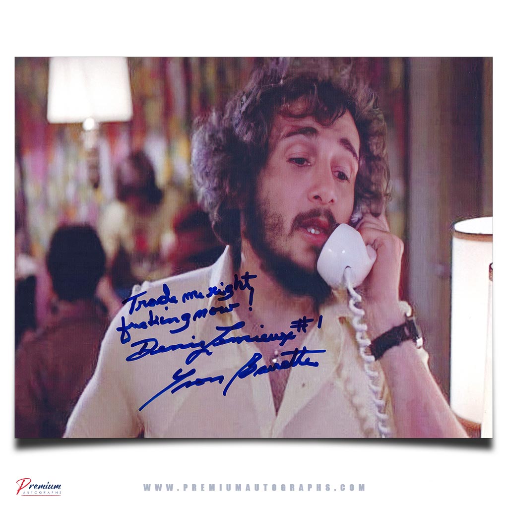 Yvon Barrette Slap Shot Charlestown Chiefs Signed 8x10 Photograph w "Trade me right f****** now!" Inscription