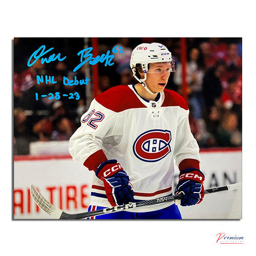 Owen Beck Montreal Canadiens Signed 8x10 Photograph NHL Debut 01-28-23 Inscription