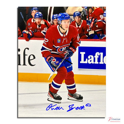 Owen Beck Montreal Canadiens Signed 8x10 Photograph On the Rush