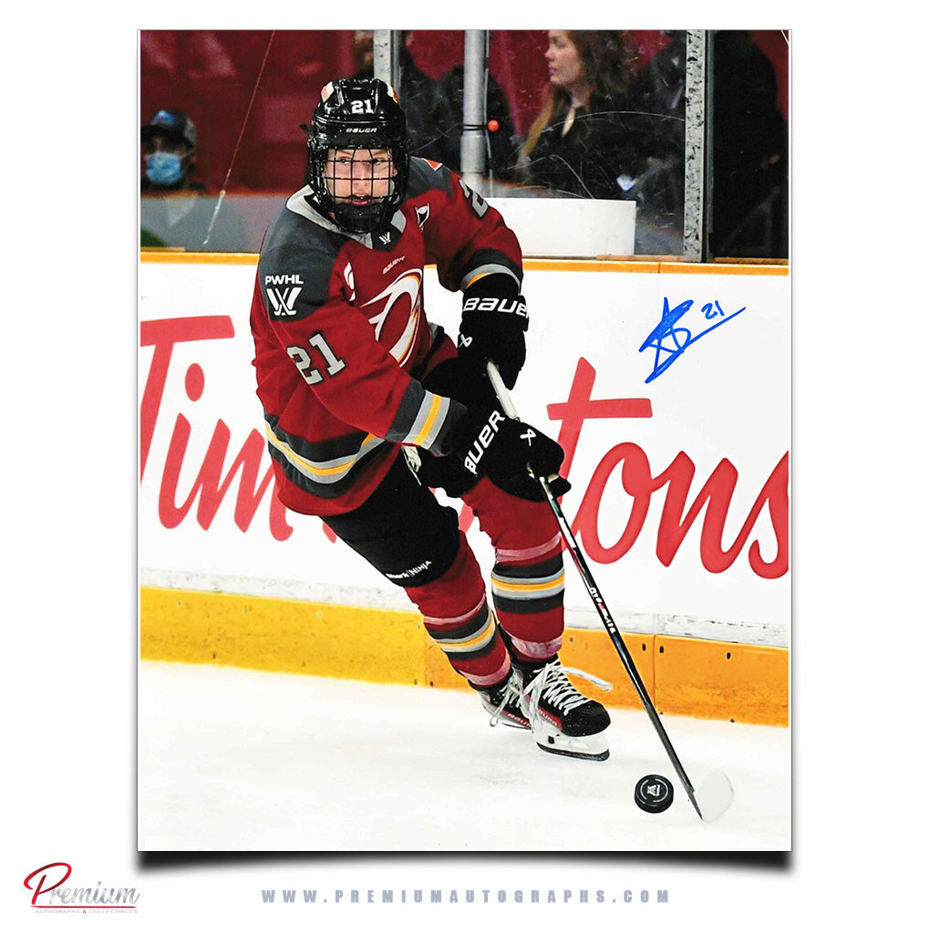 Ashton Bell Ottawa Charge PWHL Autographed 8x10 Photograph On the Attack