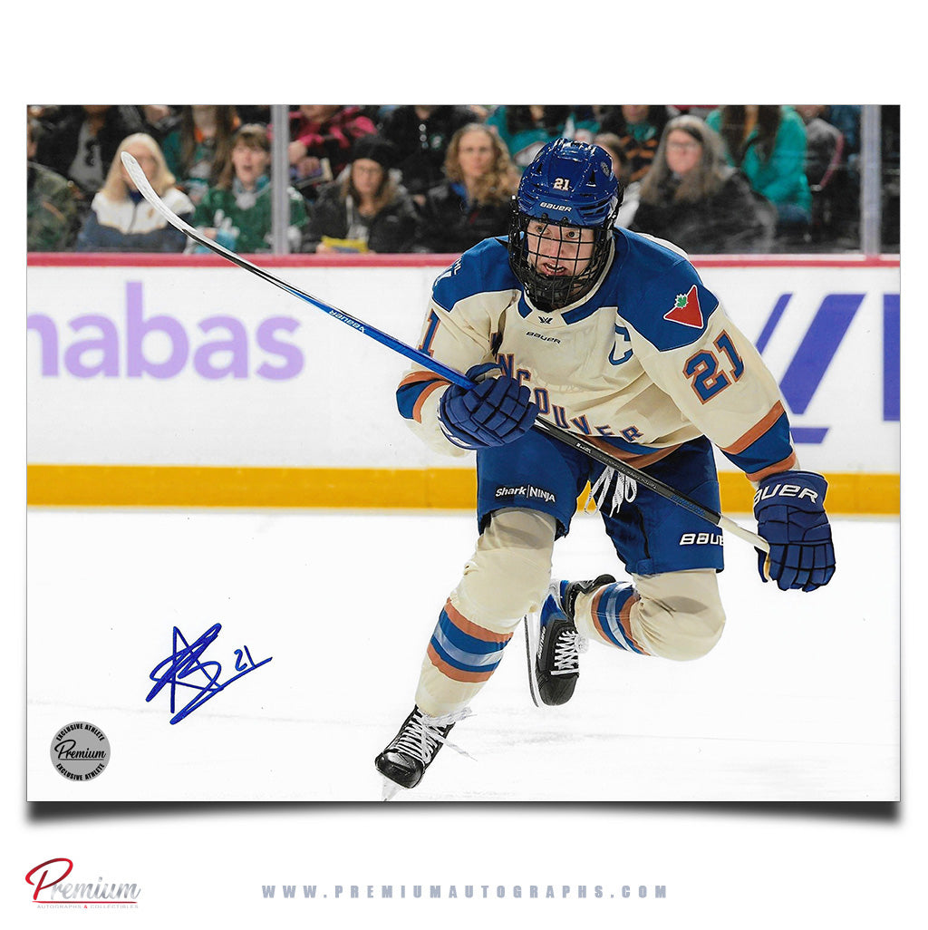 Ashton Bell Vancouver Goldeneyes PWHL Autographed 8x10 Photograph On the Attack