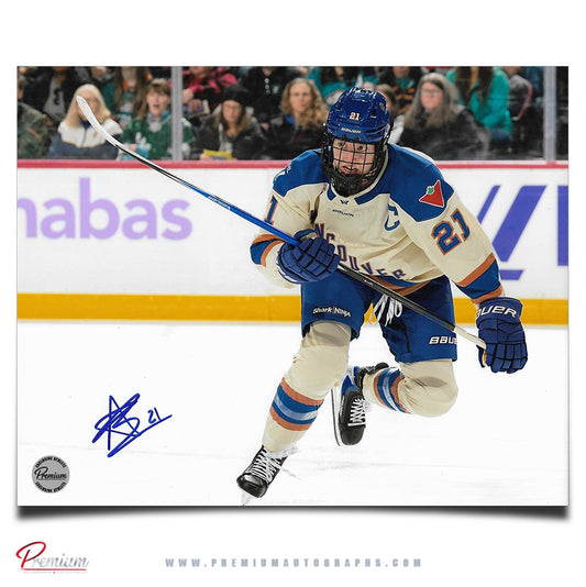 Ashton Bell Vancouver Goldeneyes PWHL Autographed 8x10 Photograph On the Attack