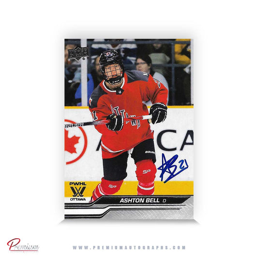 Ashton Bell Ottawa Charge Autographed 2023-24 First Edition Upper Deck PWHL Hockey Card #50