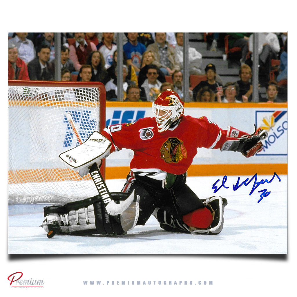 Ed Belfour Chicago Blackhawks Autographed 8x10 Photograph Pad Save