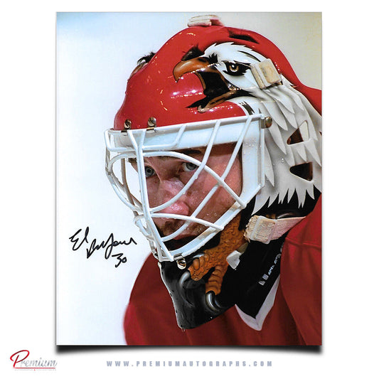 Ed Belfour Chicago Blackhawks Autographed 8x10 Photograph Closeup Mask
