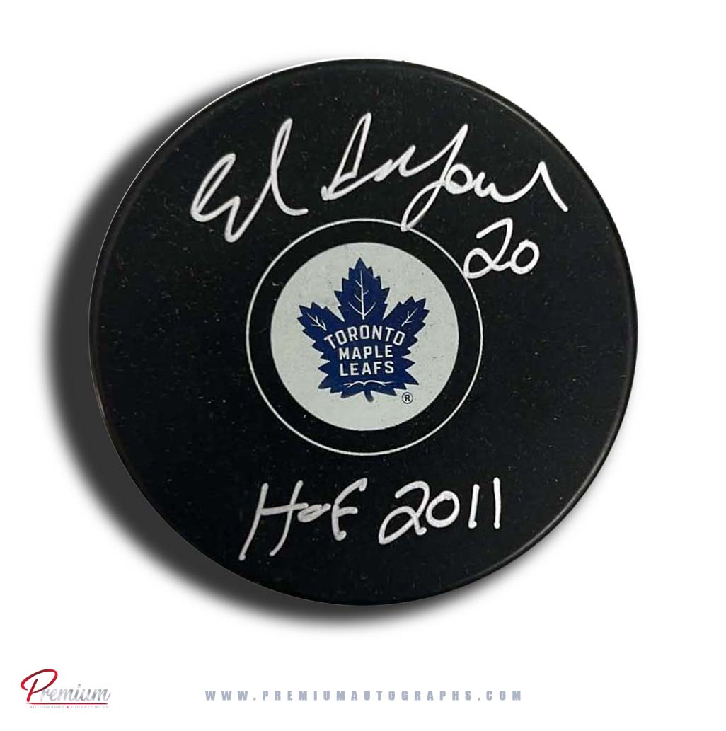Ed Belfour Toronto Maple Leafs Autographed Puck w/ HOF 2011 Inscription