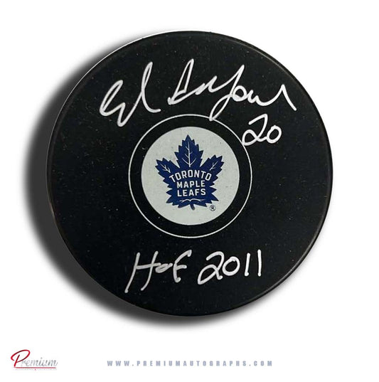 Ed Belfour Toronto Maple Leafs Autographed Puck w/ HOF 2011 Inscription