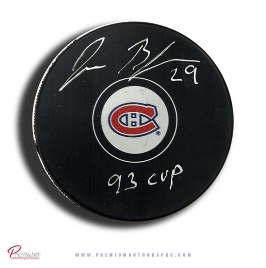 Jesse Belanger Montreal Canadiens Autographed puck w/ 93 Cup Inscription