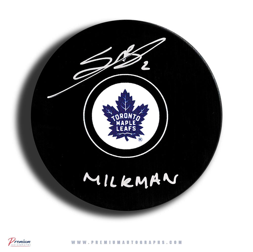 Simon Benoit Toronto Maple Leafs Signed Puck w/ Milkman Inscription