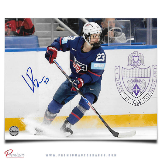 Hannah Bilka Team USA Autographed 8x10 Photograph Stopping Alond the Boards