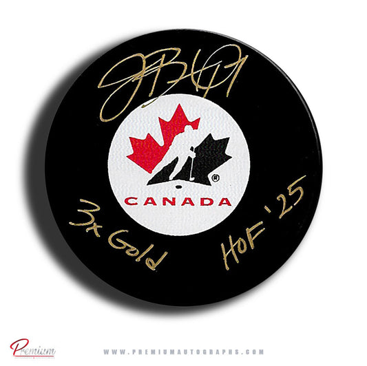 Jennifer Botterill Team Canada Autographed Puck w/ 3x Gold & HOF 2025 Inscriptions